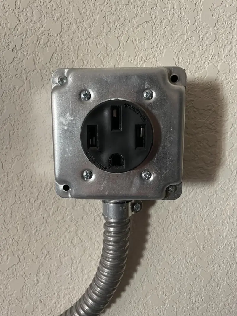 NEMA 14-50 outlet installed for Smart Home Electrical in Schriever
